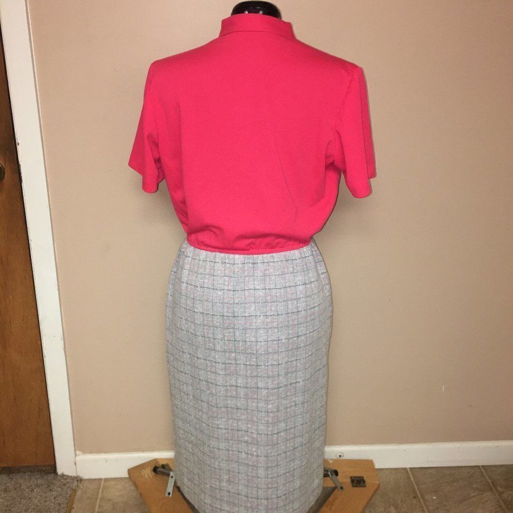 Vintage Lucy Carol Pink Secretary  Bow  Dress 8/10 - Picture 6 of 13